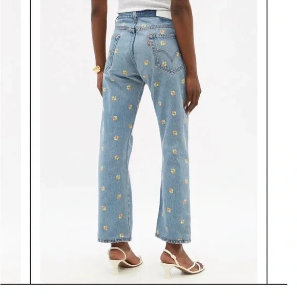 RE/DONE X Levi's 70s Floral-Embroidered Upcycled Jeans 25 - Picture 5 of 10